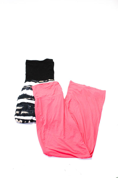 DKNY DKNYC Womens Flared Pants Strapless Mini Dress Pink Black Size L 16 Lot 2