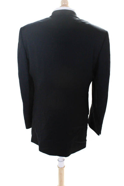 Oscar de la Renta Men's Wool Two Button Fully Lined Blazer Black Size 40L W34