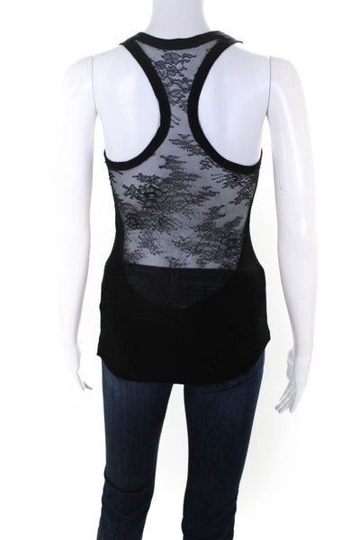 BCBGMaxazria Women's Sleeveless Lace back Tank Top Black Size XS
