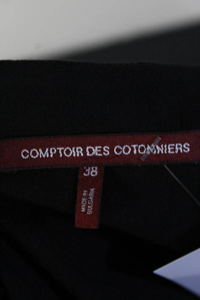 Comptoir Des Cotonniers Womens Diamond Print Sleeveless Peplum Top Black Size 38