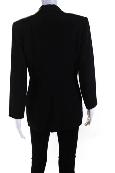 Laundry Womens Single Button Collared V Neck Blazer Jacket Black Size 2