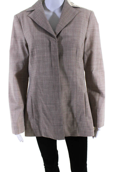 Laundry by Shelli Segal Womens Button Front Notched Lapel Blazer Jacket Brown 12