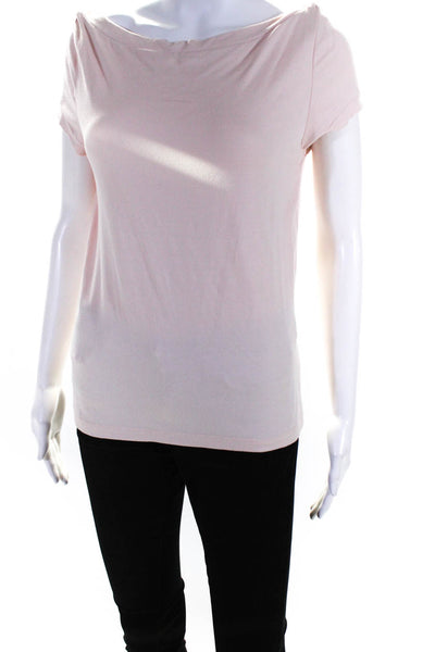 Laundry by Shelli Segal Womens Short Sleeve Scoop Neck Tee Shirt Beige Large