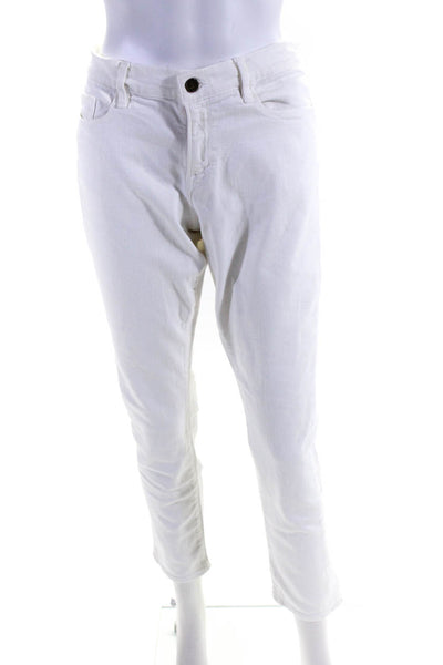 Frame Denim Womens Zipper Fly High Rise Garcon Skinny Jeans White Size 30