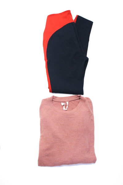 Alo Women's Crewneck Long Sleeves Blouse Dusty Pink Size L
