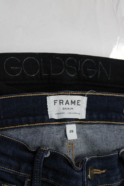 Frame Denim Goldsign Womens Cotton Denim Skinny Jeans Blue Black Size 29 Lot 2