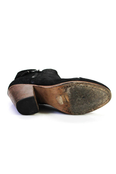 Rag & Bone Women's Round Toe Block Heel Zip Ankle Boots Black Size 40