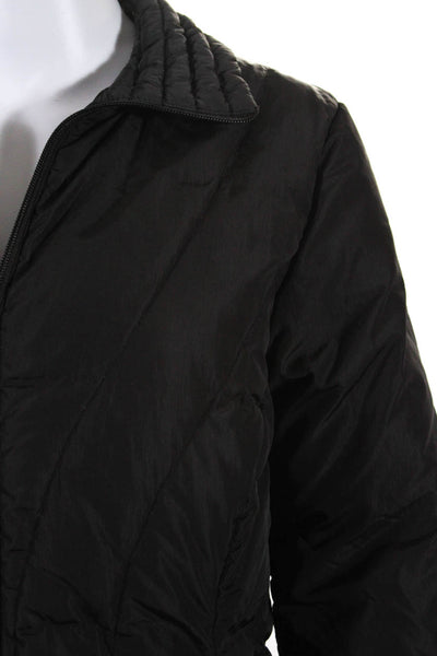 Moncler Women's Mid Length Mock Neck Zip Up Puffer Coat Gray Size 1