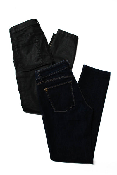 Joie Jeans DL1961 Womens Zipper Coated Denim Cargo Jeans Black Blue Size 26 Lot