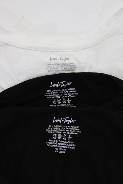 Lord & Taylor Women's Cotton Long Sleeve Basic T-shirt Black Size XS, Lot 3