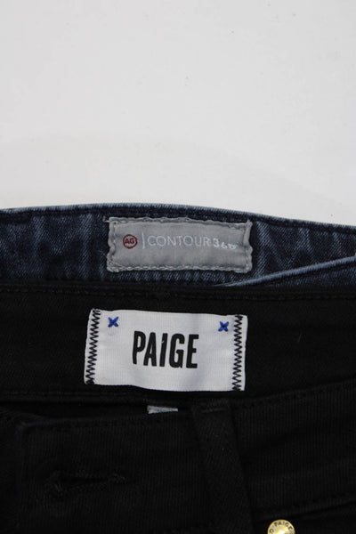 Paige Adriano Goldschmied Womens Jeans Black Blue Size 27 25 Lot 2