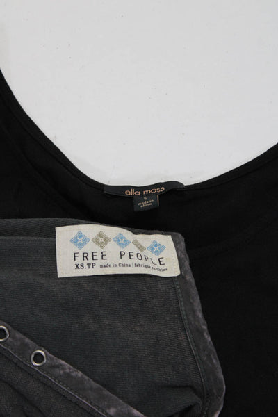 Free People Ella Moss Womens Tops Gray Black Size Extra Small Small Lot 2