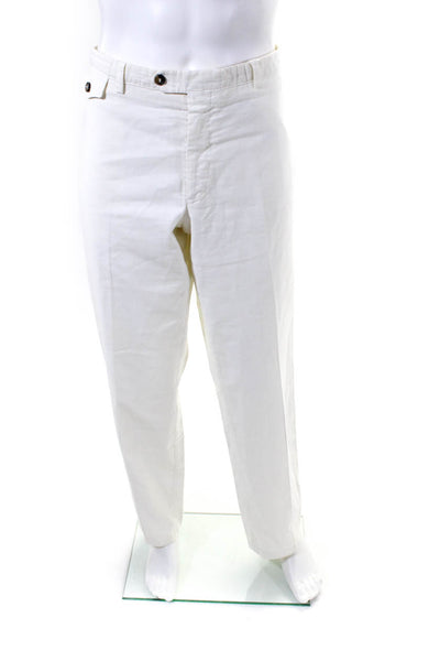 Valentino Women's Flat Front Straight Leg Dress Pant White Size 40