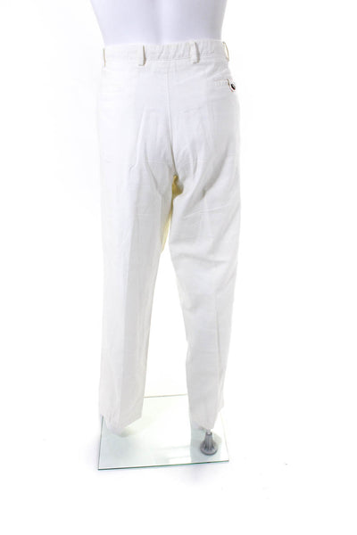 Valentino Women's Flat Front Straight Leg Dress Pant White Size 40