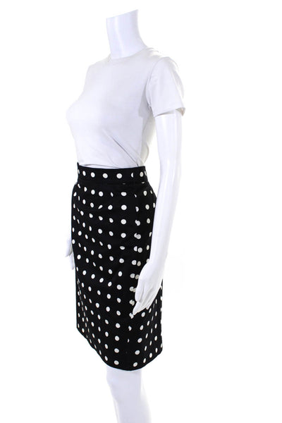 Escada Margaretha Ley Women's Zip Back A-Line Polka Dot Midi Skirt Size 40