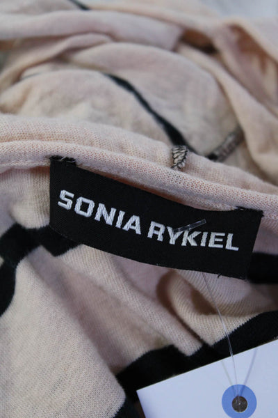 Sonia Rykiel Women's Scoop Neck Sleeveless Pockets T-Shirt Striped Midi Dress S