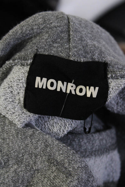 Monrow Womens Hooded Sleeveless Full Zip Vest Jacket Gray Size Extra Small