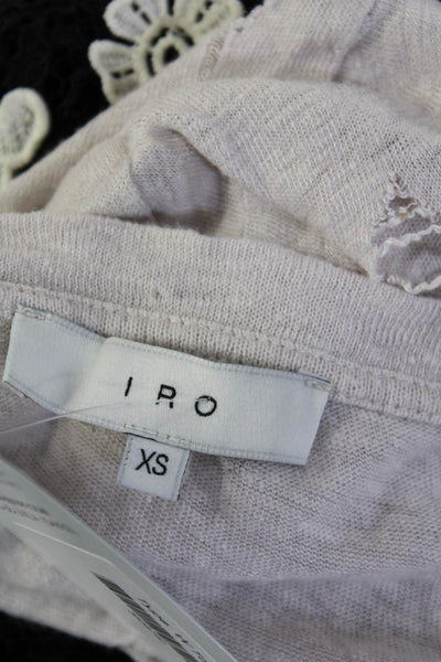 IRO Womens Clay Distressed Short Sleeve Top Tee Shirt Light Pink Linen Size XS