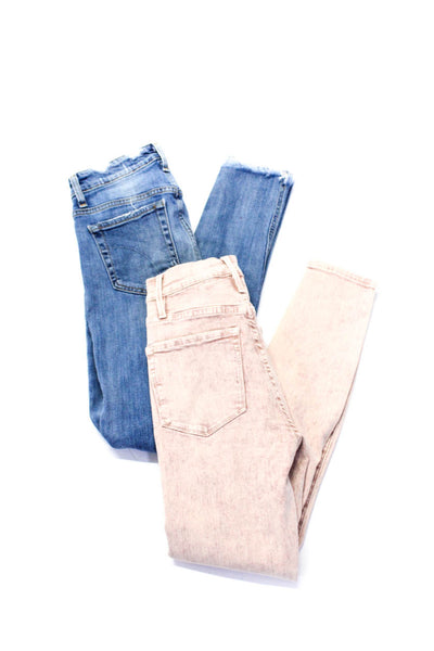 Frame Joes Womens Distressed High Rise Skinny Cigarette Jeans Size 24 Lot 2