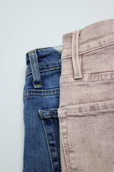 Frame Joes Womens Distressed High Rise Skinny Cigarette Jeans Size 24 Lot 2