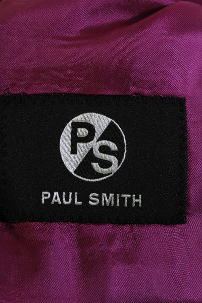 Paul Smith Womens Single Button Notched Lapel Polka Dot Blazer Jacket Blue IT 44