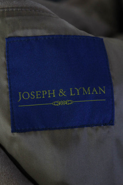 Joseph & Lyman Men's Suede Three Button Blazer jacket Brown Size 46