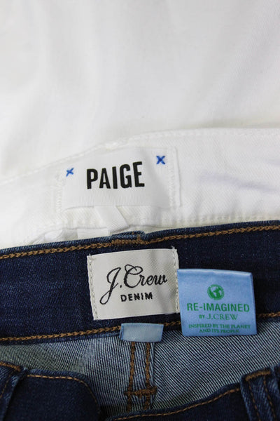 Paige J Crew Womens Flare Leg Skinny Jeans White Blue Denim Size 28 31 Lot 2