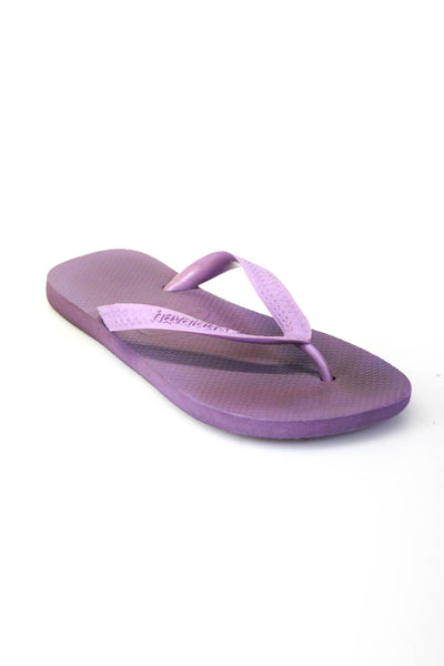 Havaianas Womens Logo T Strap Beach Sandals Purple Size 39-40