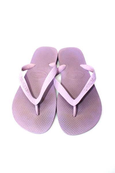 Havaianas Womens Logo T Strap Beach Sandals Purple Size 39-40