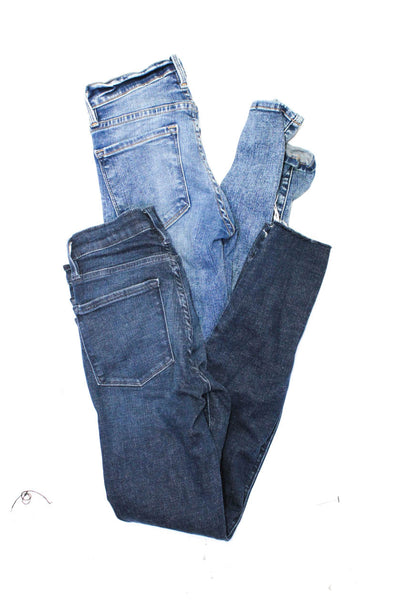 Frame Womens Distressed Cropped Skinny Jeans Pants Blue Size 24 Lot 2