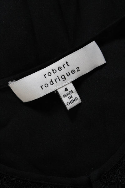 Robert Rodriguez Womens Silk Lace Tank Top Black Size 4