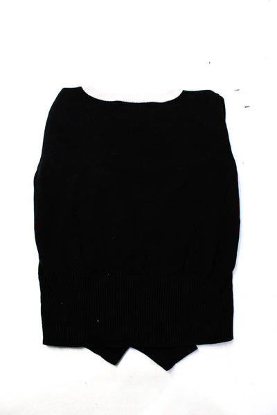 Emilio Pucci Childrens Girls Crew Neck Sweater Black Pink Cotton Size 14