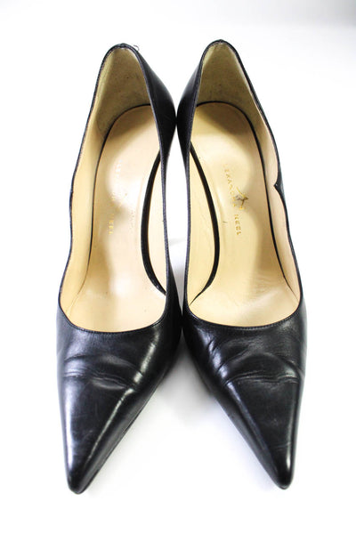 Alexandra Neel Womens Leather Accent Pointed Toe Stiletto Heels Black Size 9