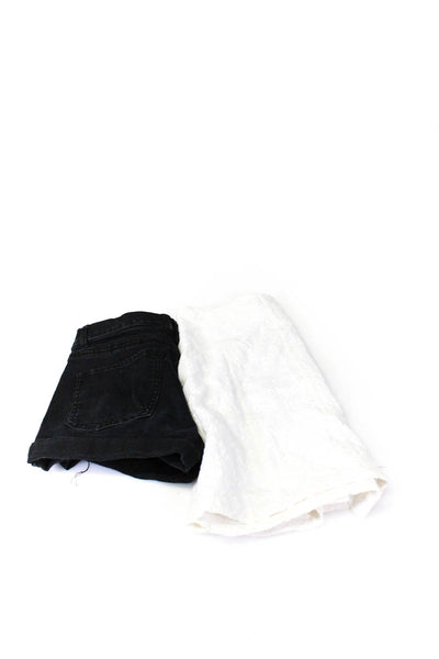 Gab Kate Soho Jeans Womens Floral Button Skirt Shorts White Black Size M 6 Lot 2