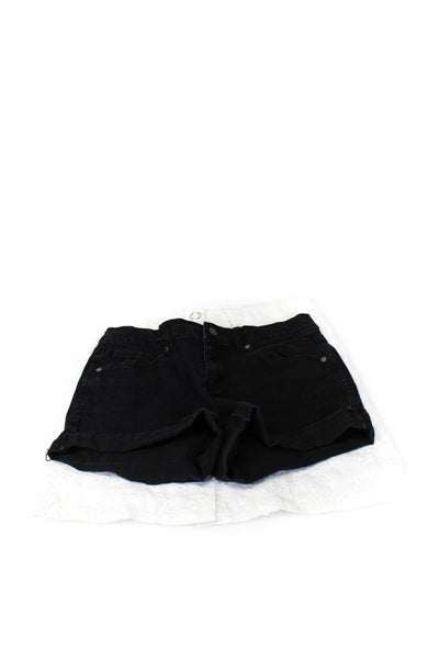 Gab Kate Soho Jeans Womens Floral Button Skirt Shorts White Black Size M 6 Lot 2