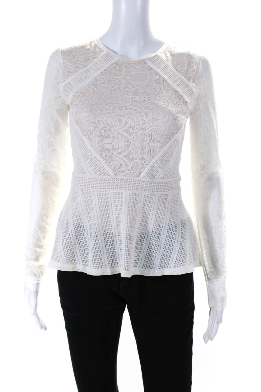 Bcbg lace sale peplum top