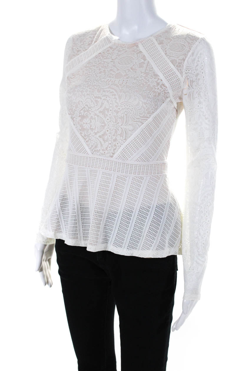 Bcbg white store lace top