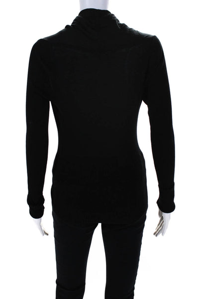 BCBG Max Azria Womens Silk Blend Turtleneck Sweater Black Size Extra Small