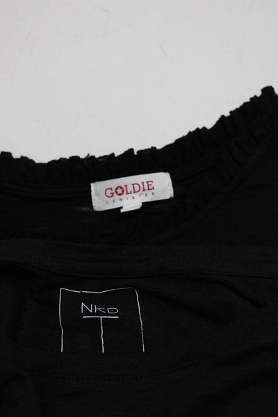 Goldie NKD T Womens Tee Shirts Black Size Extra Small Medium Lot 2