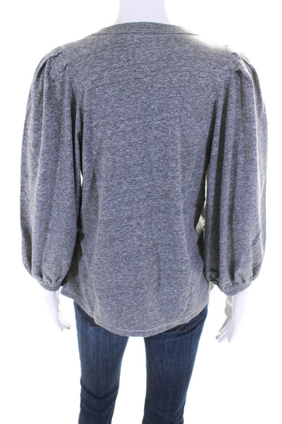 The Great Women's Long Sleeve Basic T-Shirt Gray Size 1
