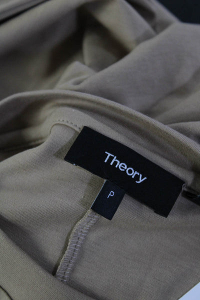 Theory Womens Crew Neck Seam Dolman Tee Shirt Brown Cotton Size Petite