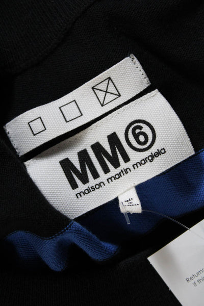 MM6 Maison Margiela Womens Cotton Striped Buttoned Long Sleeve Dress Blue Size M