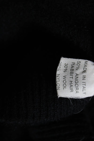 Donald J Pliner Womens Long Sleeve Rib Texture V-Neck Sweater Dress Black Size L