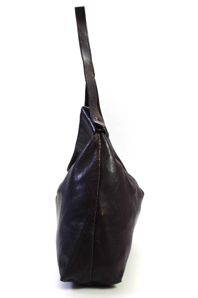 Mario Valentino Womens Mesh Textured Snapped Buttoned Shoulder Handbag Purple