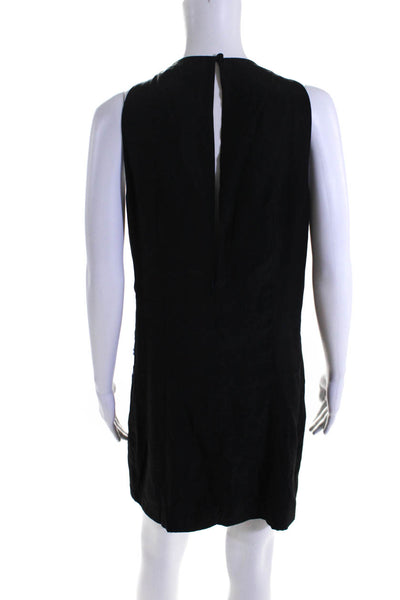 Robert Rodriguez Women's Sleeveless Halter Neck Sequin Shift Dress Black Size