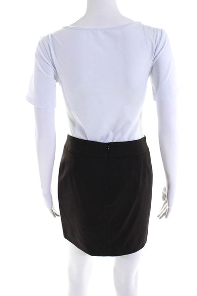 Armani Collezioni Womens Mini Skirt Brown Wool Size 4