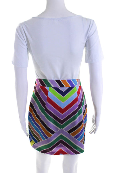 Milly Womens Striped Mini Skirt Multi Colored Size 4