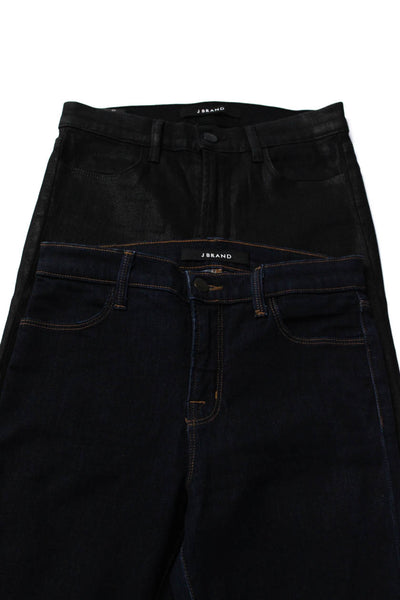 J Brand Womens Cotton Mid-Rise Skinny Leg Denim Jeans Blue Black Size 26 Lot 2