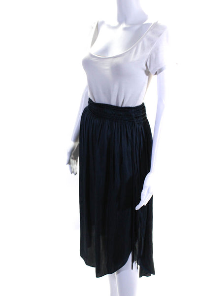 Halston Heritage Women's Elastic Waist Flare Midi Skirt Gray Size S