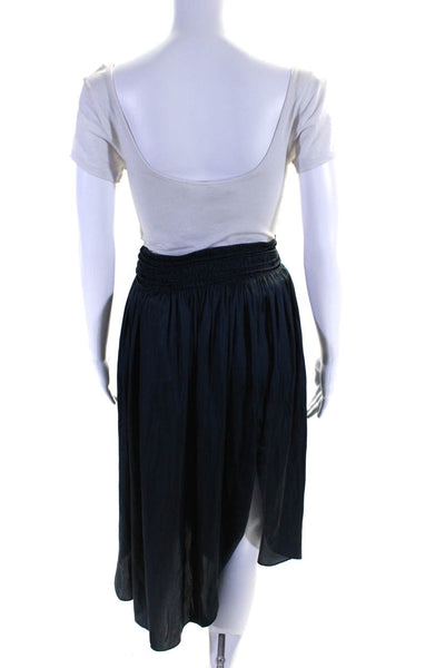 Halston Heritage Women's Elastic Waist Flare Midi Skirt Gray Size S